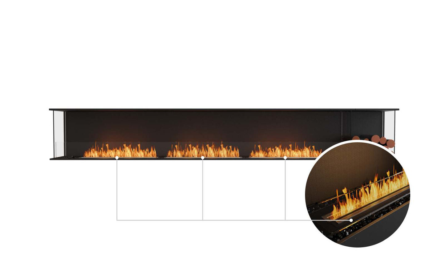 EcoSmart Flex Bioethanol Fireplace 140BY BXR Bay Black