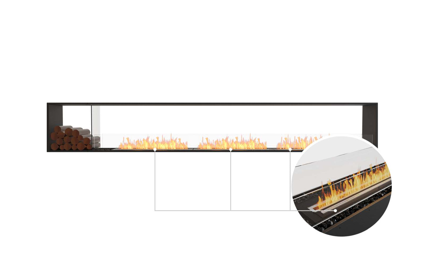 EcoSmart Flex Bioethanol Fireplace 140DB BX1 Double Sided Black