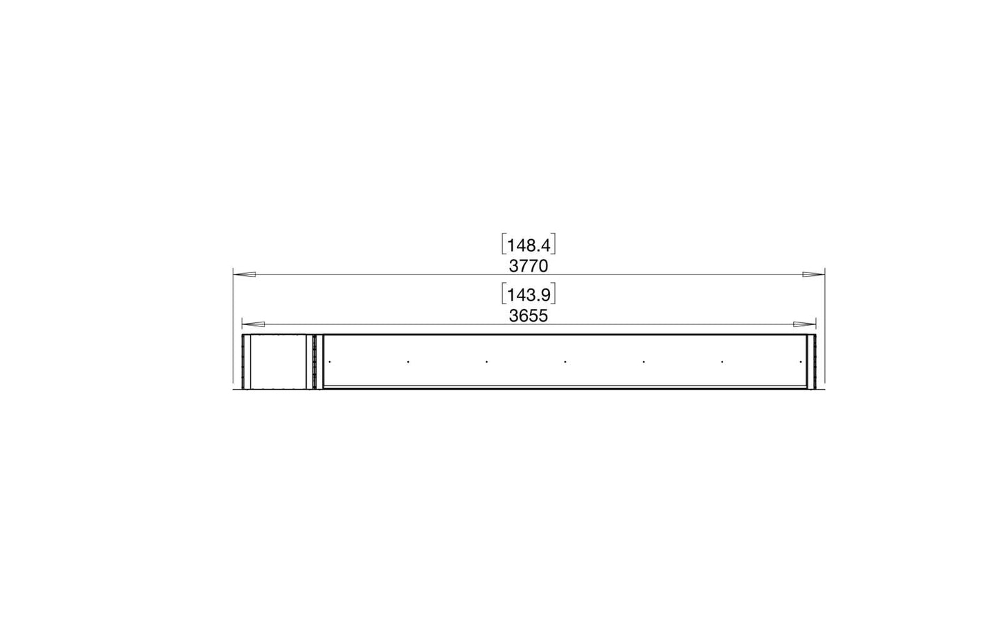 EcoSmart Flex Bioethanol Fireplace 140DB BX1 Double Sided Black