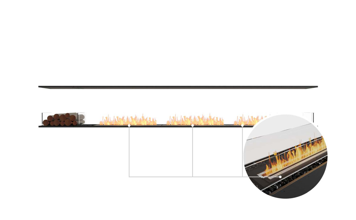EcoSmart Flex Bioethanol Fireplace 140IL BX1 Island Black