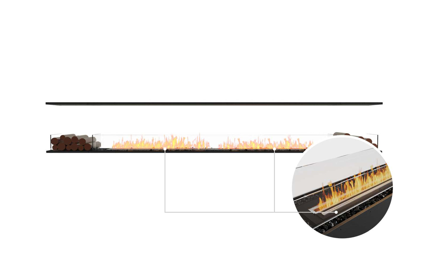 EcoSmart Flex Bioethanol Fireplace 140IL BX2 Island Black