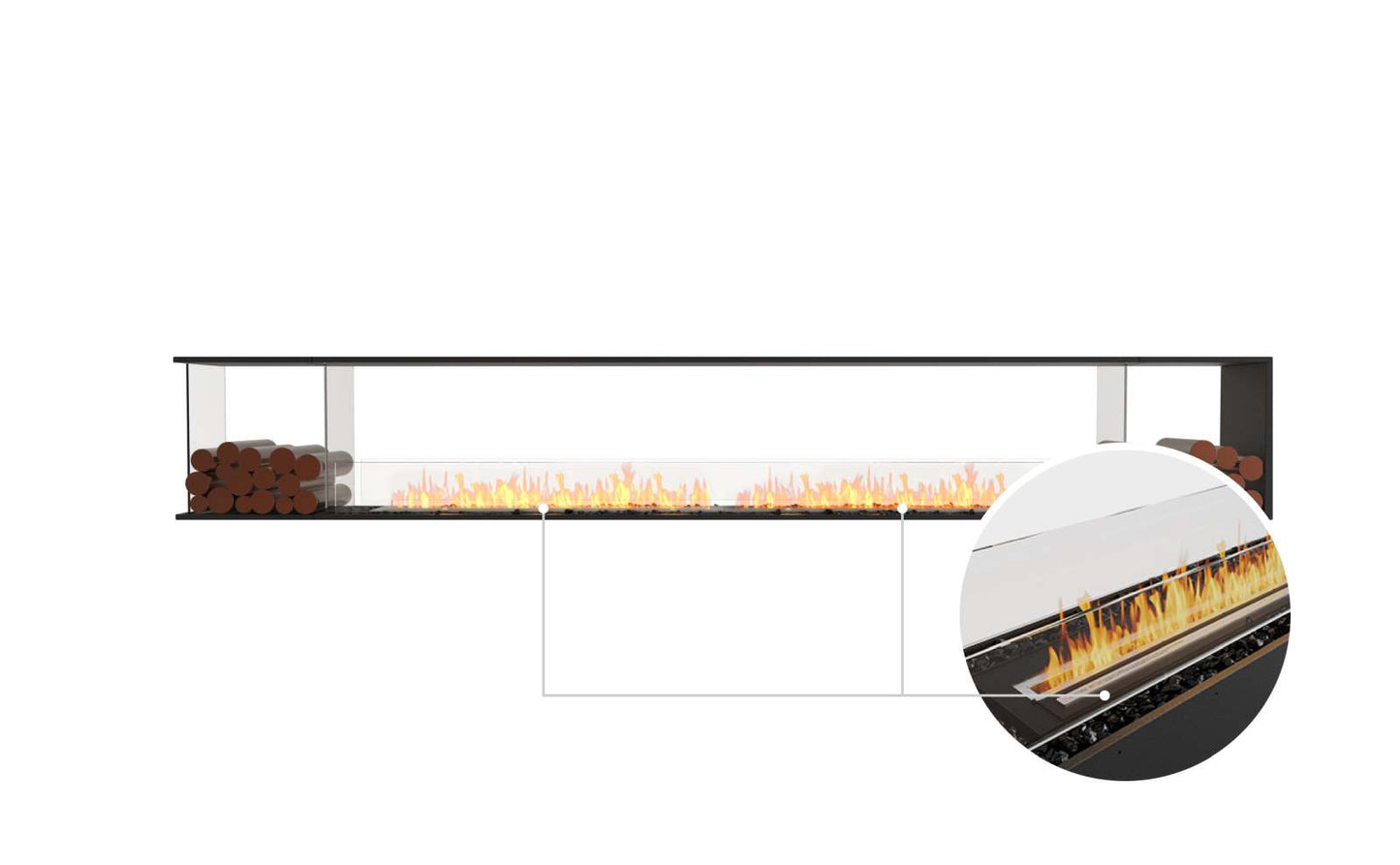 EcoSmart Flex Bioethanol Fireplace 140PN BX2 Peninsula Black