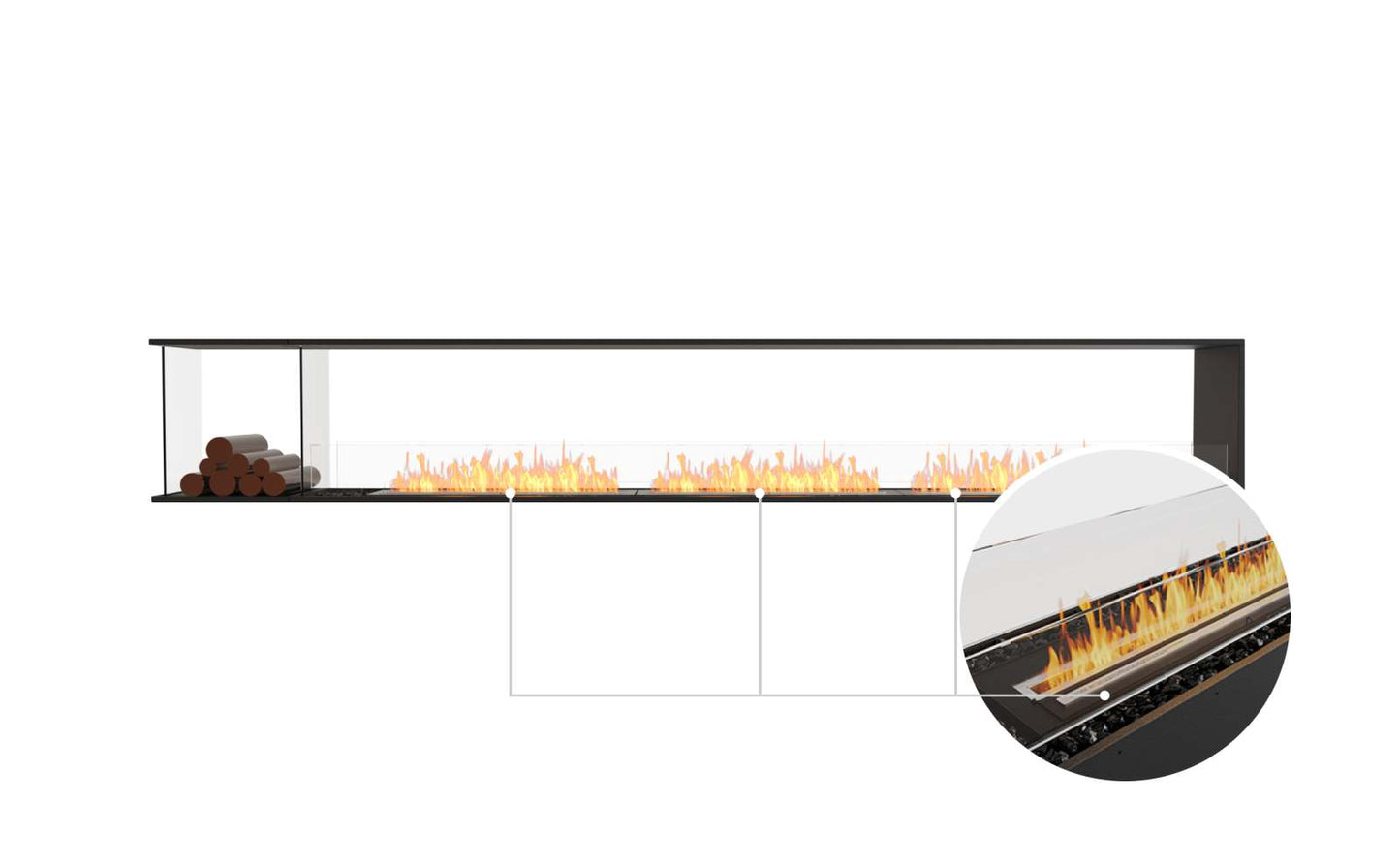 EcoSmart Flex Bioethanol Fireplace 140PN BXL Peninsula Black