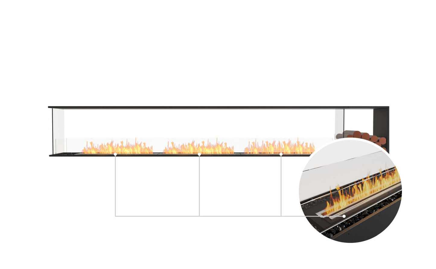 EcoSmart Flex Bioethanol Fireplace 140PN BXR Peninsula Black