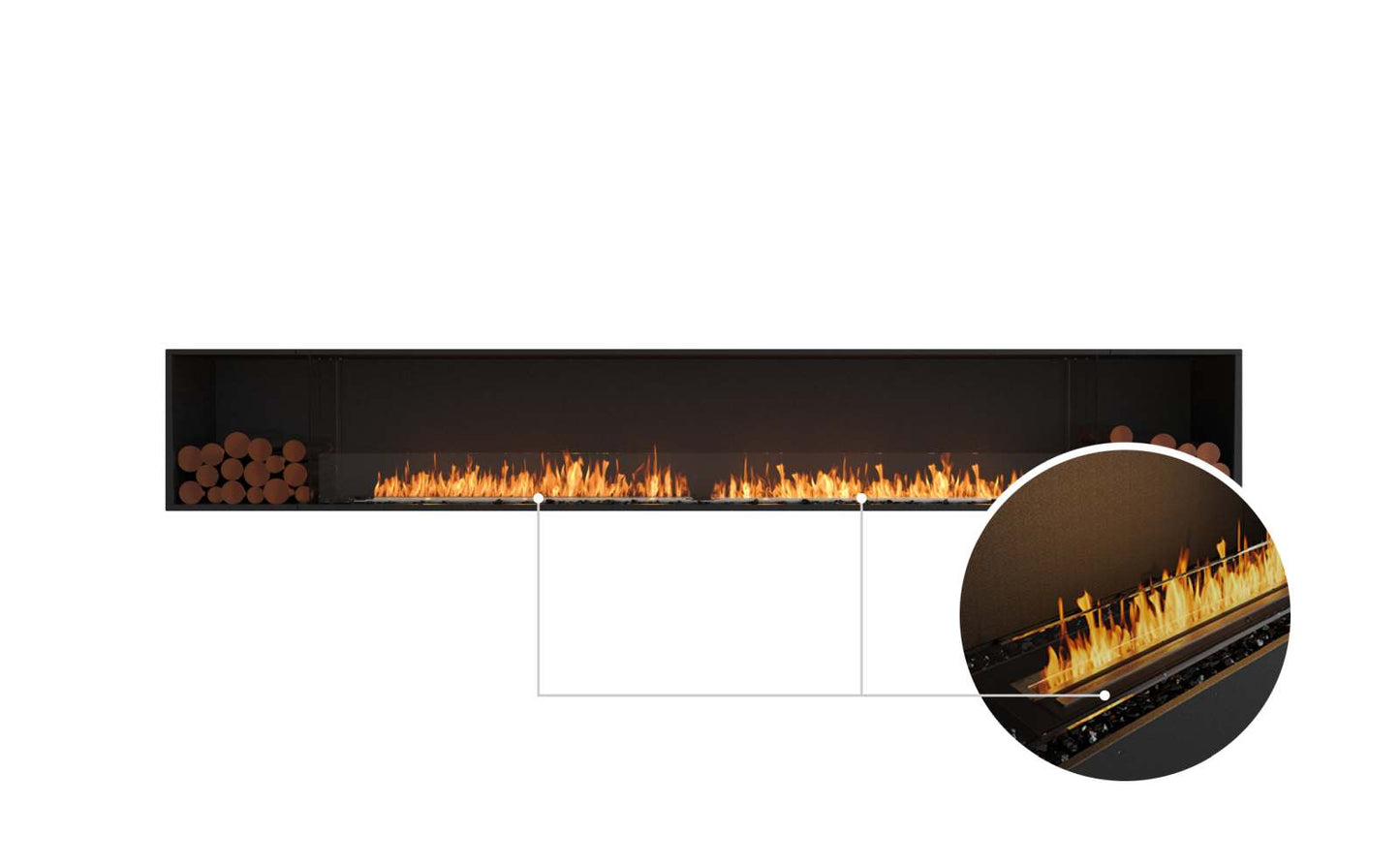 EcoSmart Flex Bioethanol Fireplace 140SS BX2 Single Sided Black