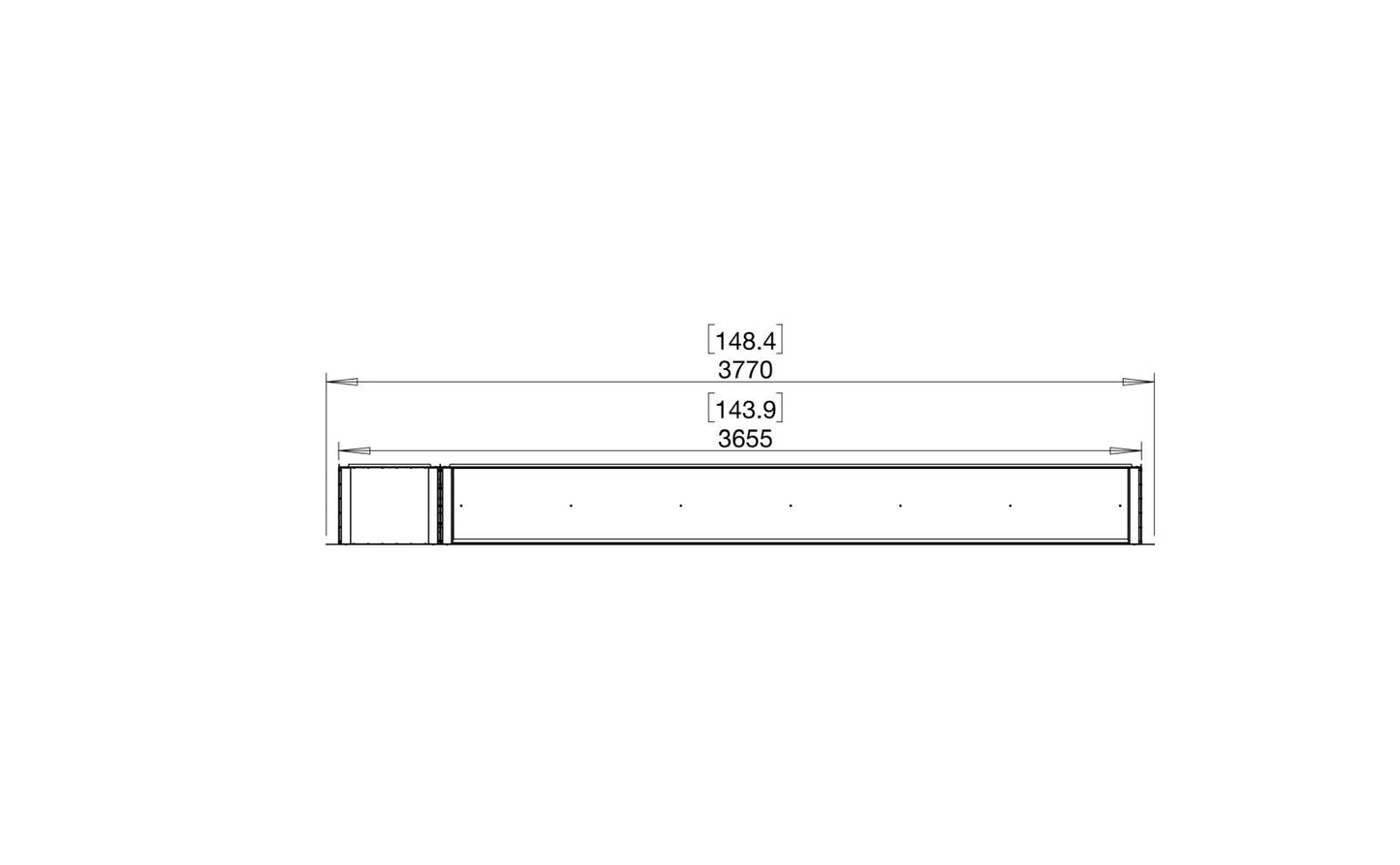 EcoSmart Flex Bioethanol Fireplace 140SS BXL Single Sided Black