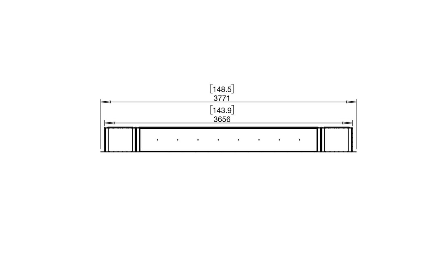 EcoSmart Flex Bioethanol Fireplace 140SS BX2 Single Sided Black