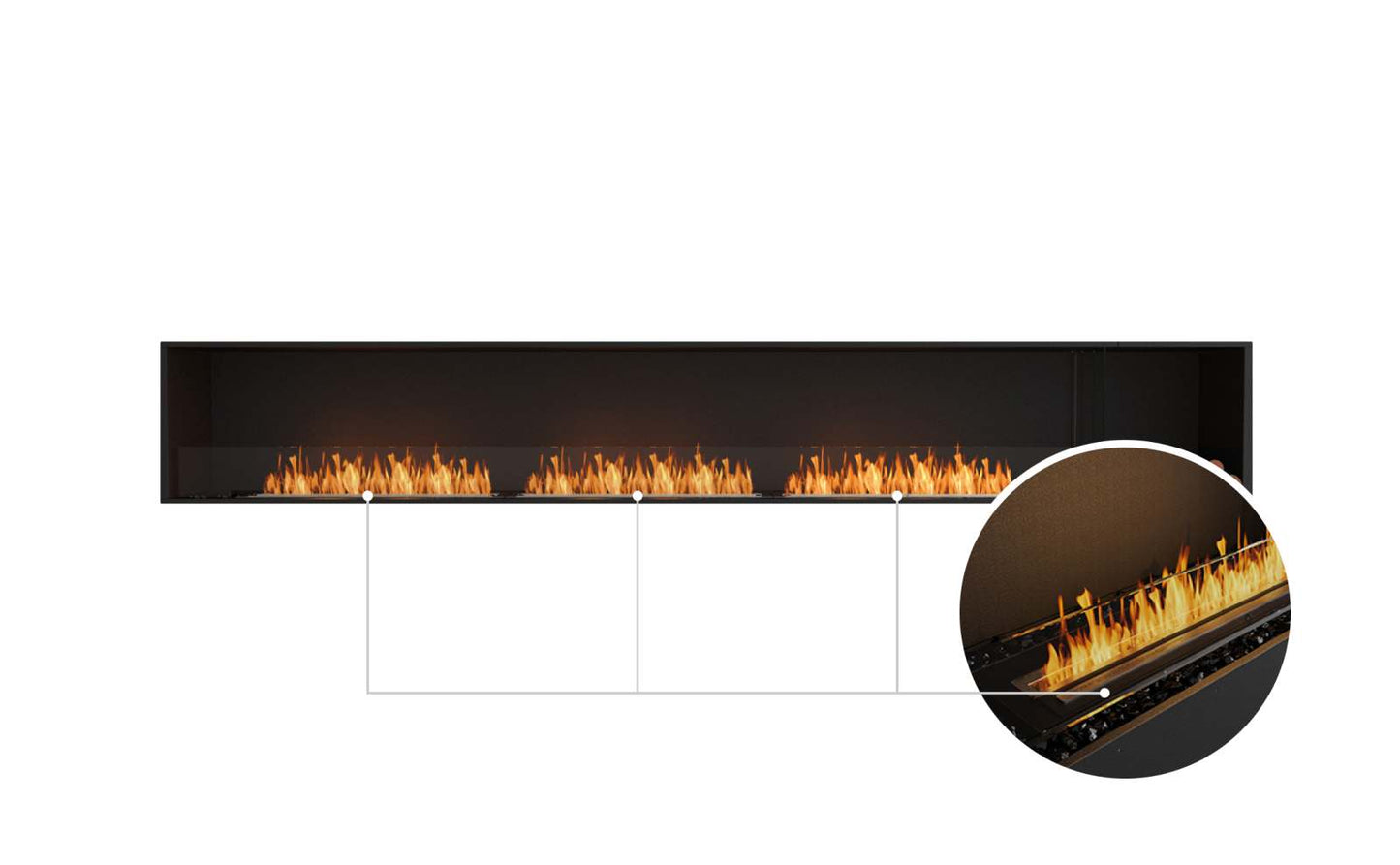 EcoSmart Flex Bioethanol Fireplace 140SS BXR Single Sided Black