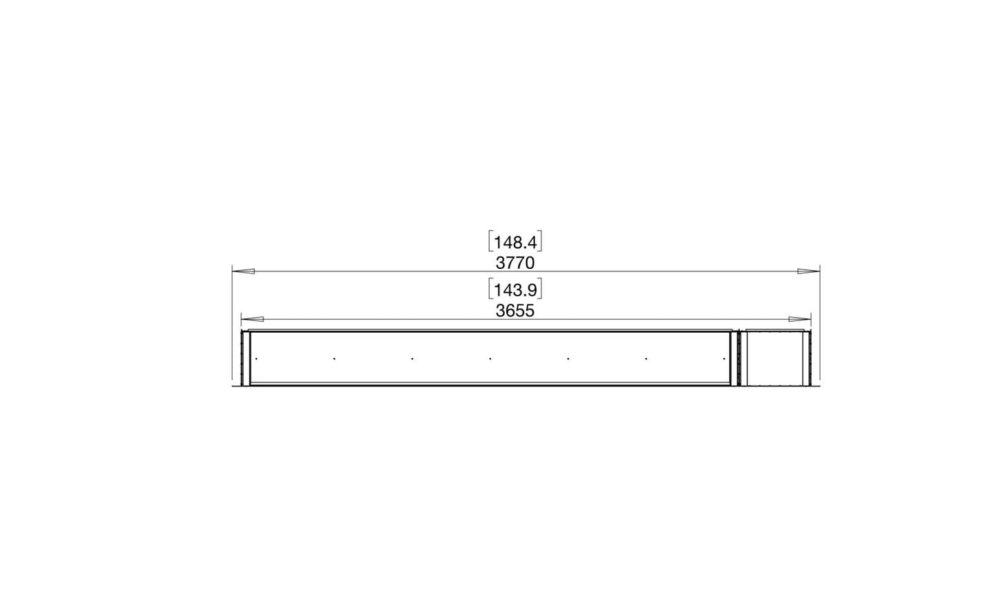 EcoSmart Flex Bioethanol Fireplace 140SS BXR Single Sided Black