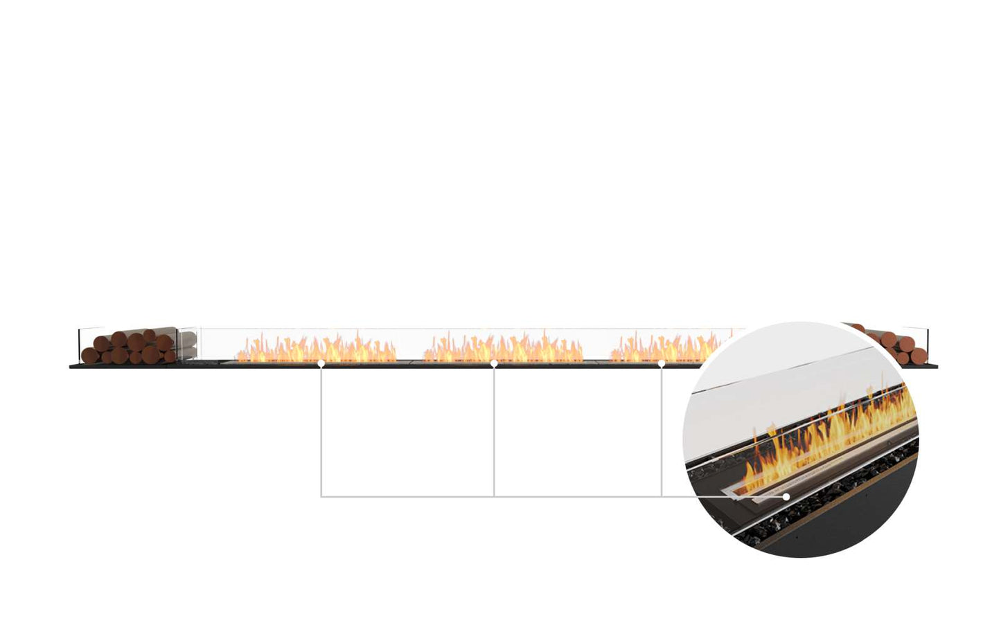 EcoSmart Flex Bioethanol Fireplace 158BN BX2 Bench Black