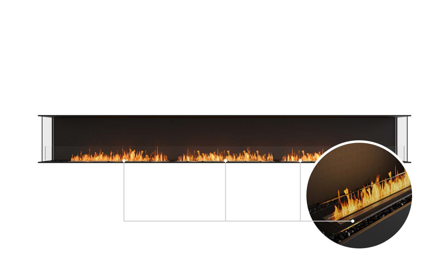 EcoSmart Flex Bioethanol Fireplace 158BY Bay Black