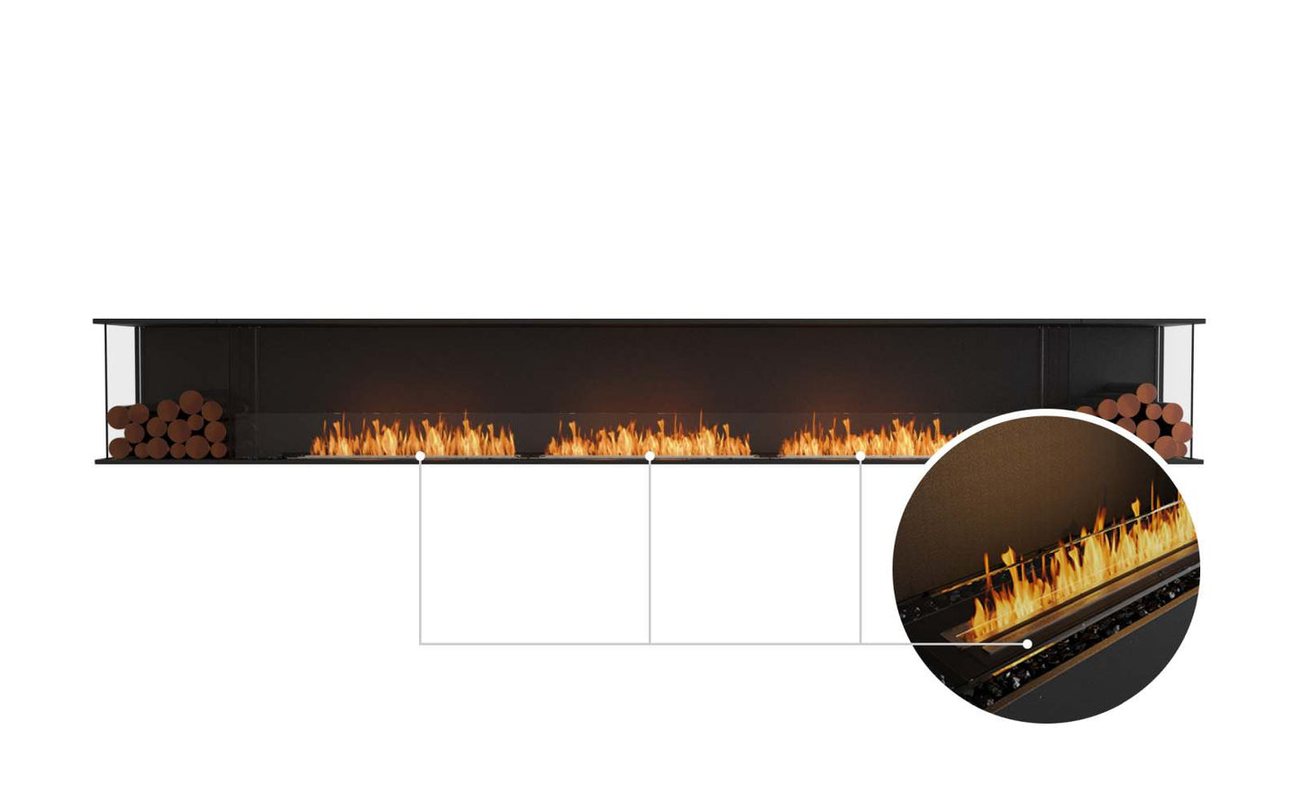 EcoSmart Flex Bioethanol Fireplace 158BY BX2 Bay Black