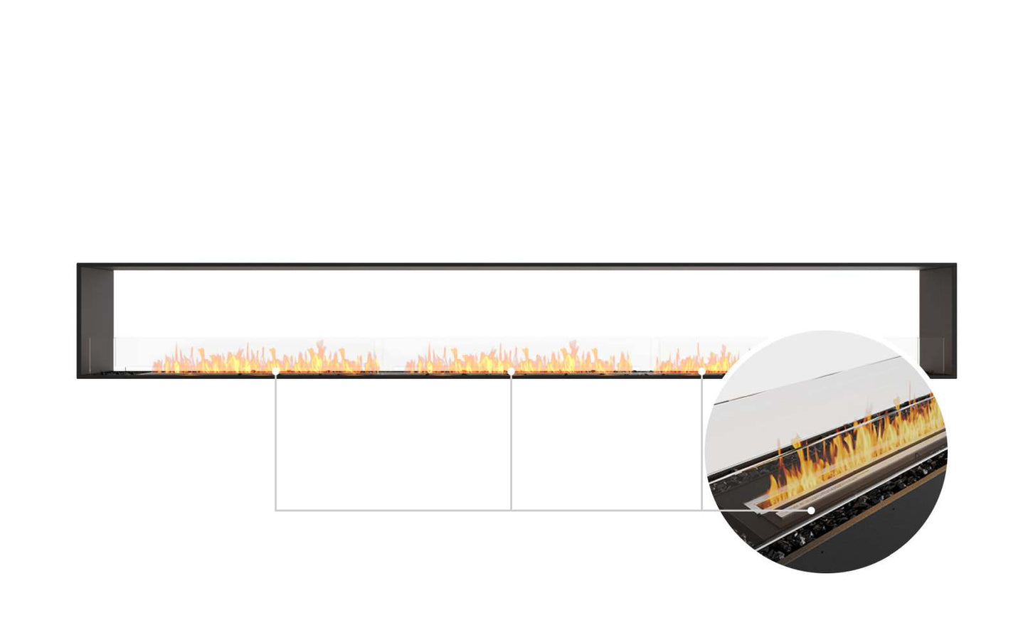 EcoSmart Flex Bioethanol Fireplace 158DB Double Sided Black