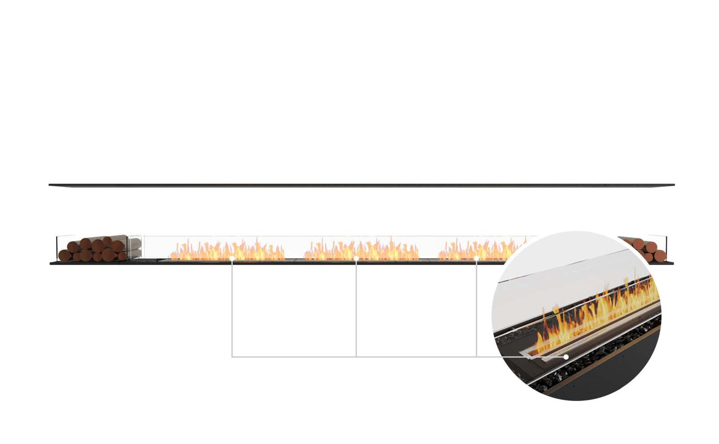 EcoSmart Flex Bioethanol Fireplace 158IL BX2 Island Black