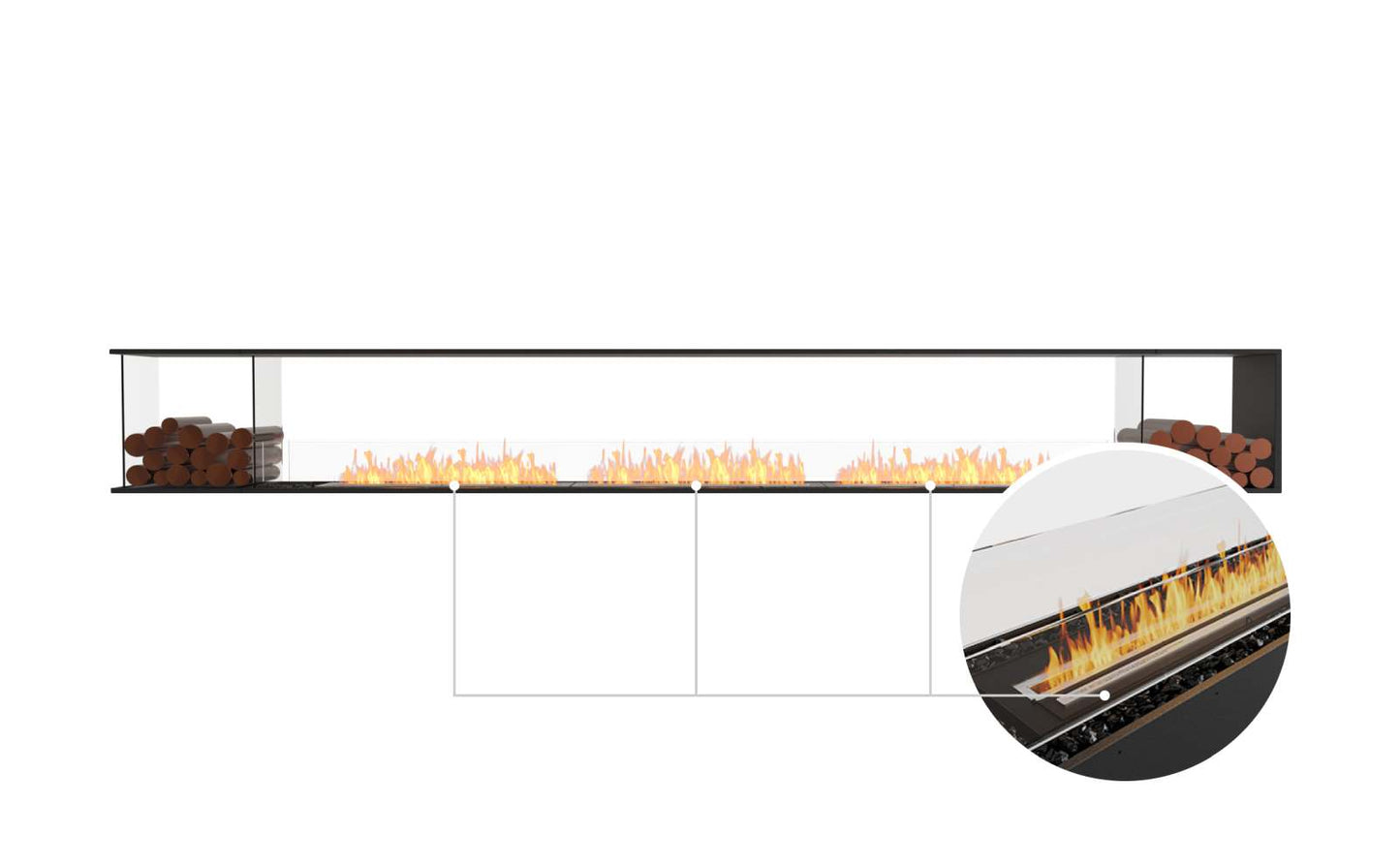 EcoSmart Flex Bioethanol Fireplace 158PN BX2 Peninsula Black