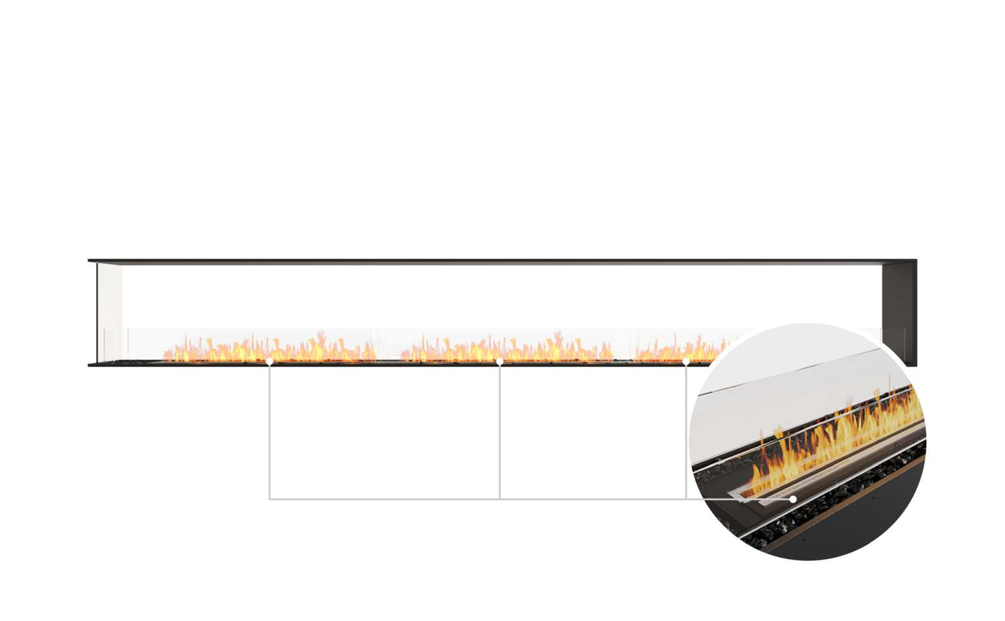 EcoSmart Flex Bioethanol Fireplace 158PN Peninsula Black