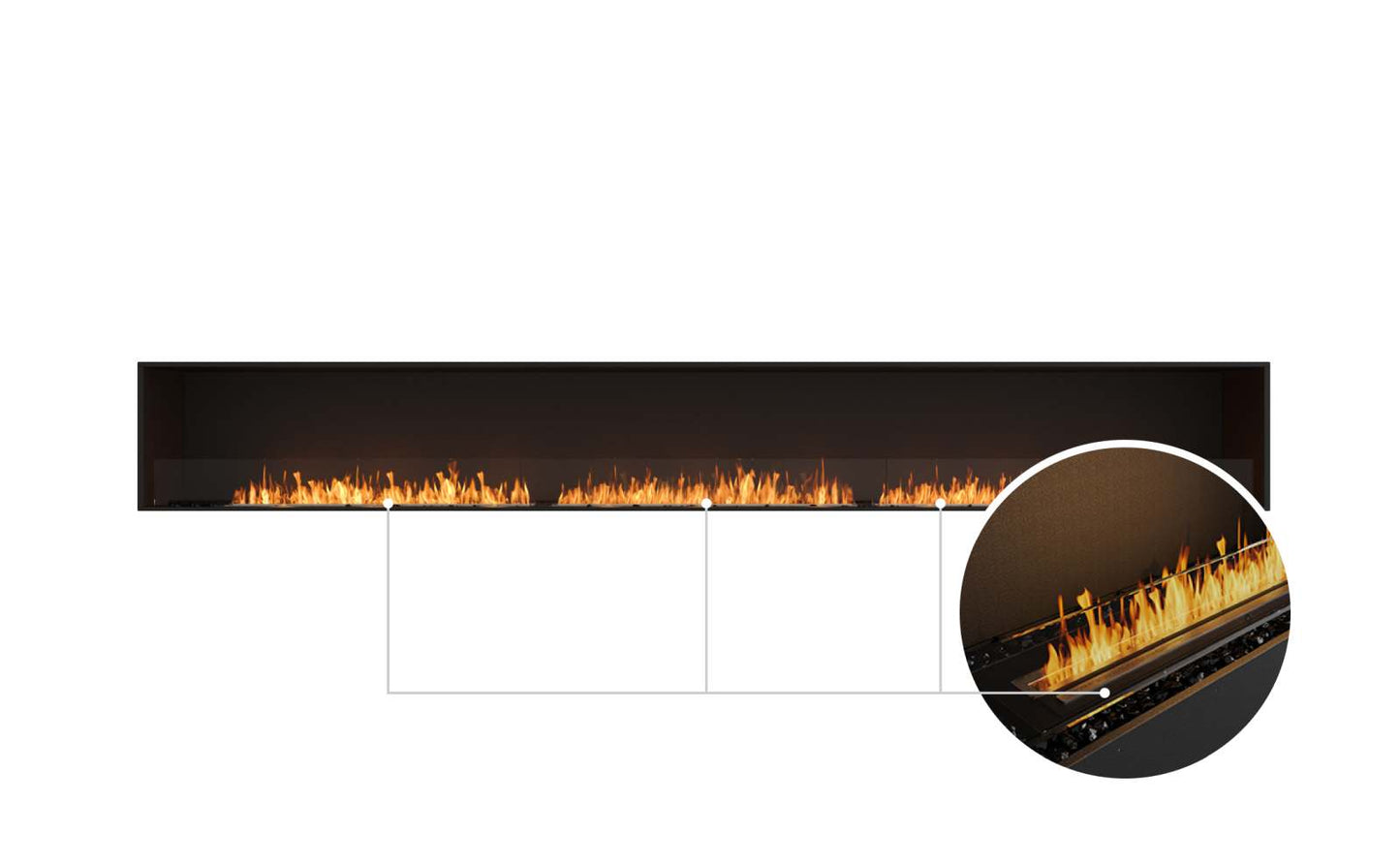 EcoSmart Flex Bioethanol Fireplace 158SS Single Sided Black