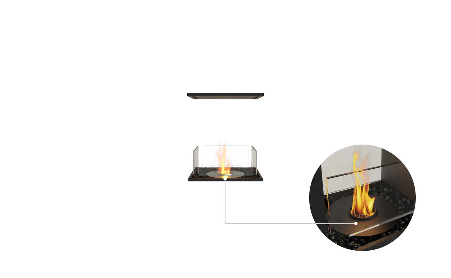 EcoSmart Flex Bioethanol Fireplace 18IL Island Black
