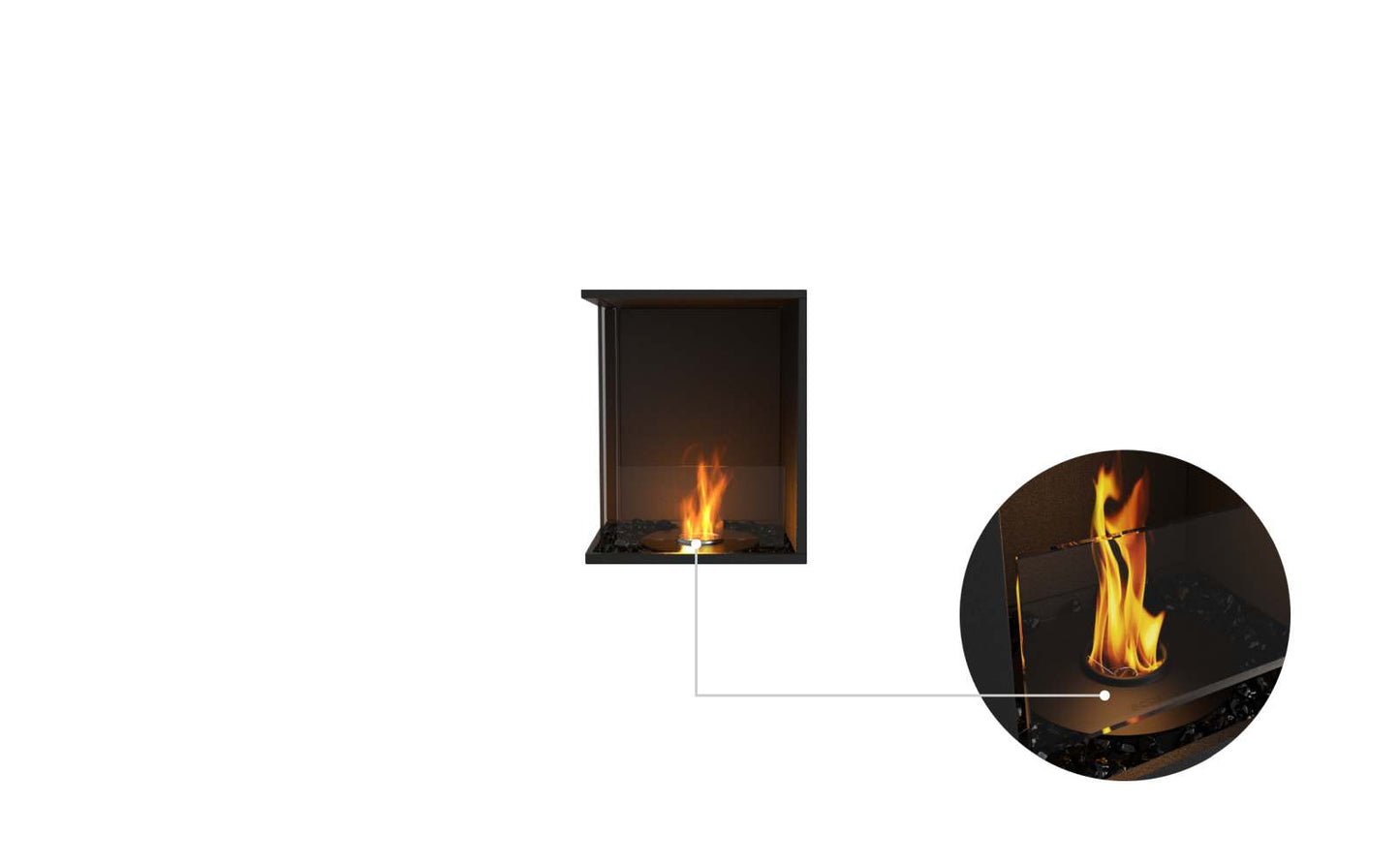 EcoSmart Flex Bioethanol Fireplace 18LC Left Corner Black
