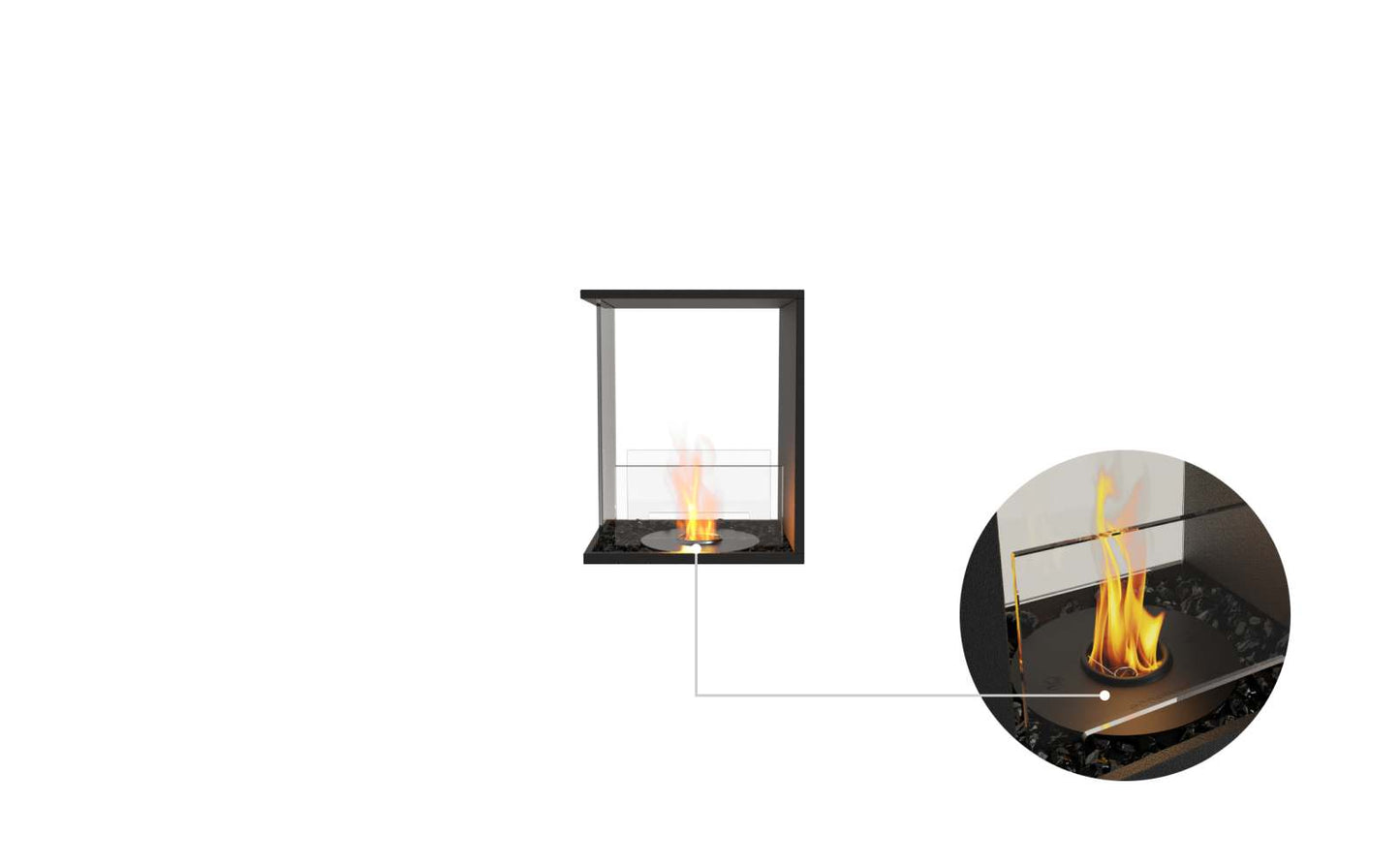 EcoSmart Flex Bioethanol Fireplace 18PN Peninsula Black