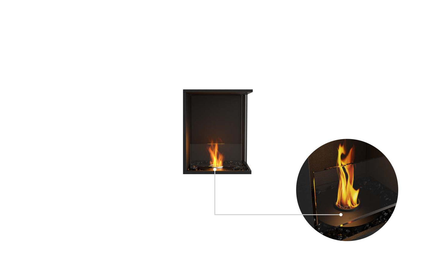 EcoSmart Flex Bioethanol Fireplace 18RC Right Corner Black