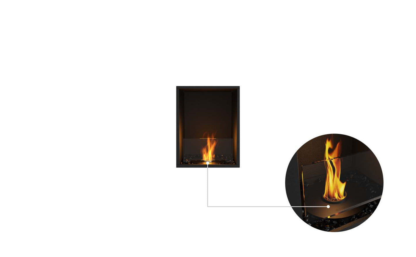 EcoSmart Flex Bioethanol Fireplace 18SS Single Sided Black