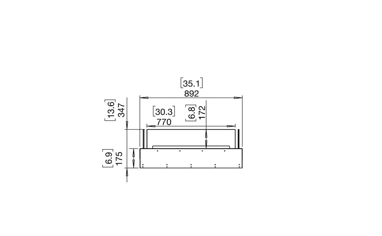 EcoSmart Flex Bioethanol Fireplace 32BN Bench Black