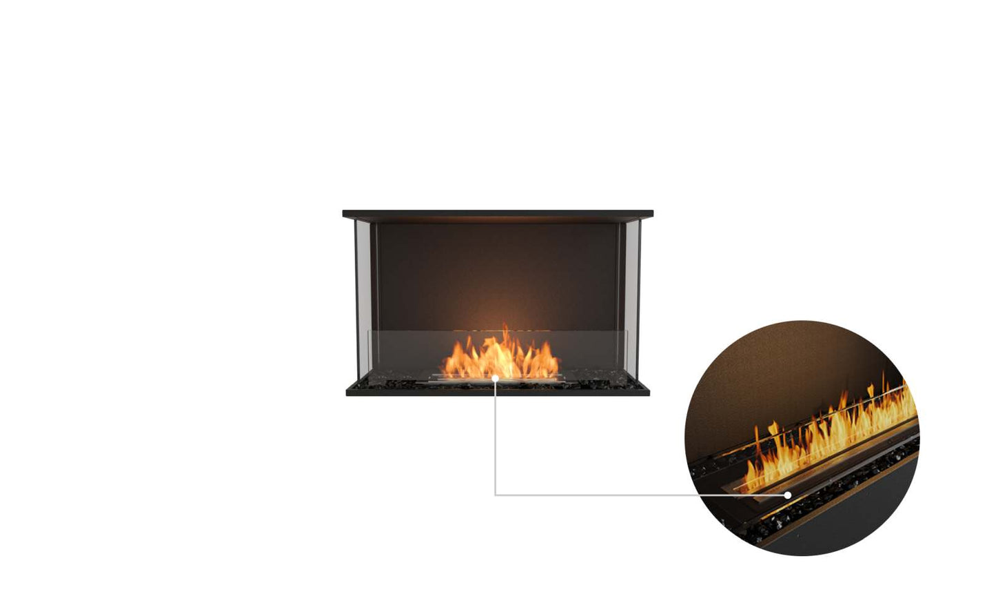 EcoSmart Flex Bioethanol Fireplace 32BY Bay Black