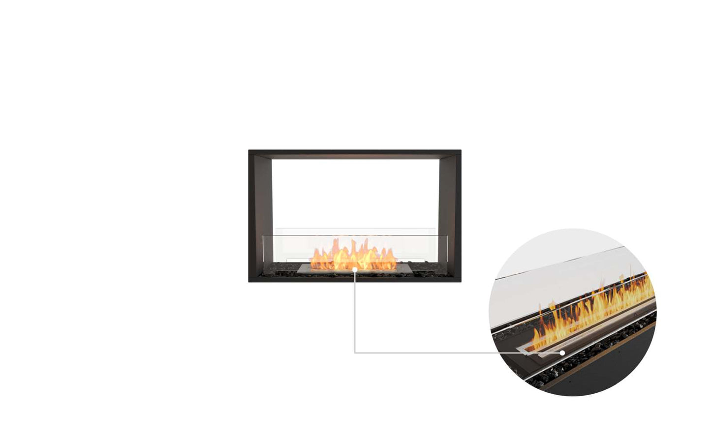 EcoSmart Flex Bioethanol Fireplace 32DB Double Sided Black