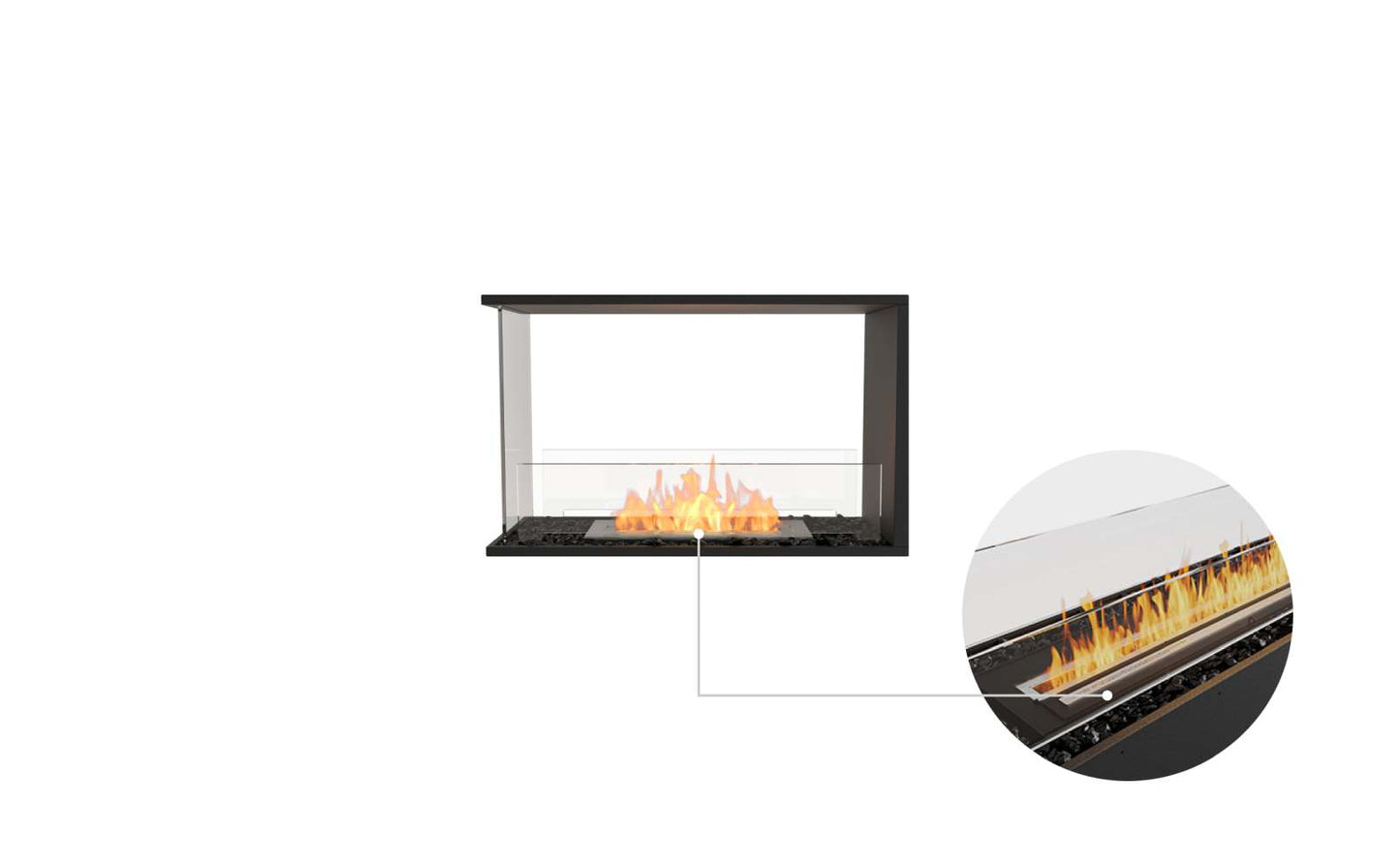 EcoSmart Flex Bioethanol Fireplace 32PN Peninsula Black