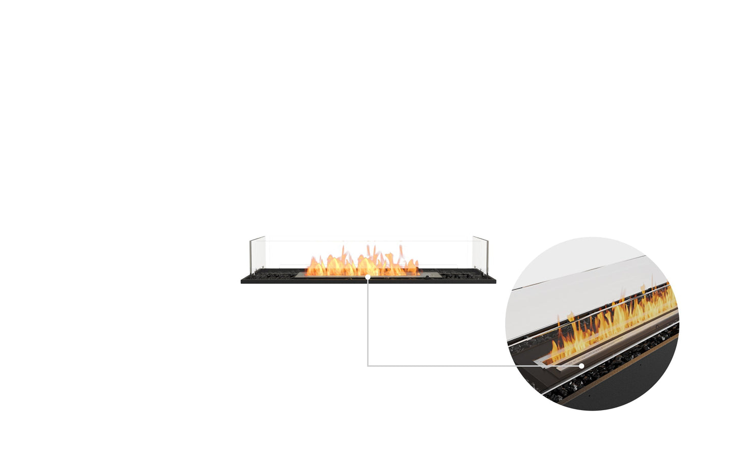 EcoSmart Flex Bioethanol Fireplace 42BN Bench Black