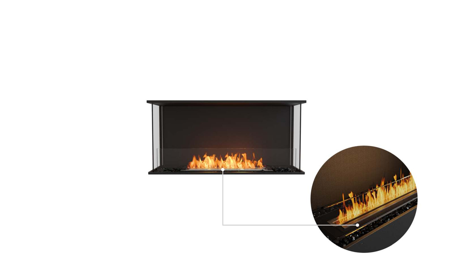 EcoSmart Flex Bioethanol Fireplace 42BY Bay Black