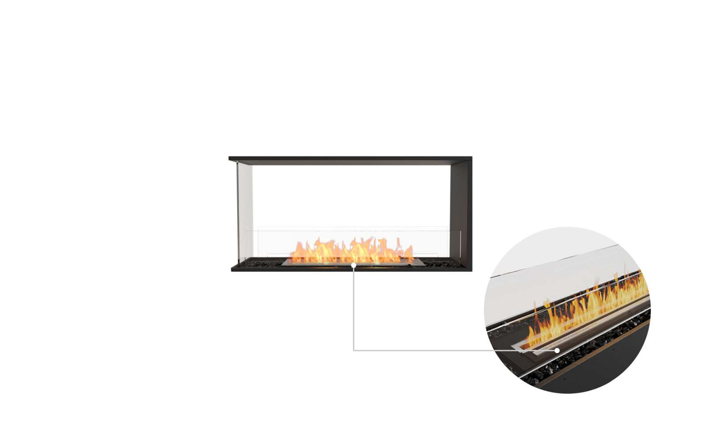 EcoSmart Flex Bioethanol Fireplace 42PN Peninsula Black