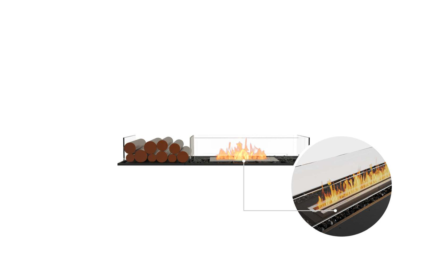 EcoSmart Flex Bioethanol Fireplace 50BN BX1 Bench Black