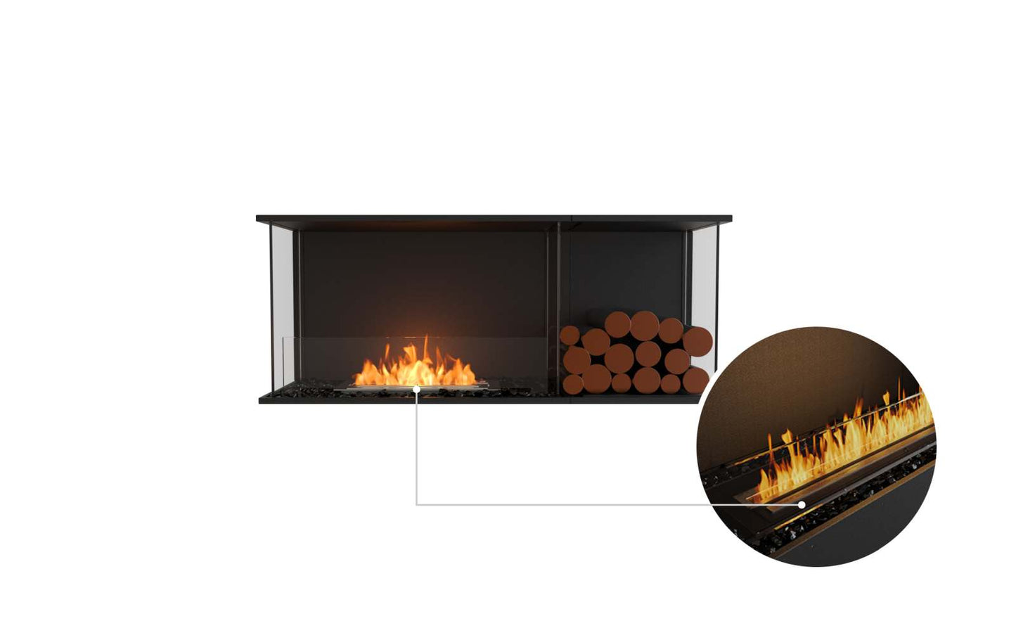 EcoSmart Flex Bioethanol Fireplace 50BY BXR Bay Black