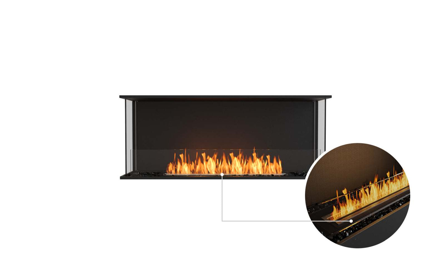 EcoSmart Flex Bioethanol Fireplace 50BY Bay Black