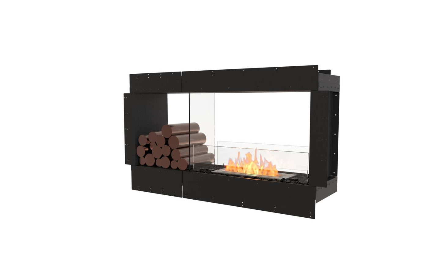 EcoSmart Flex Bioethanol Fireplace 50DB BX1 Double Sided Black