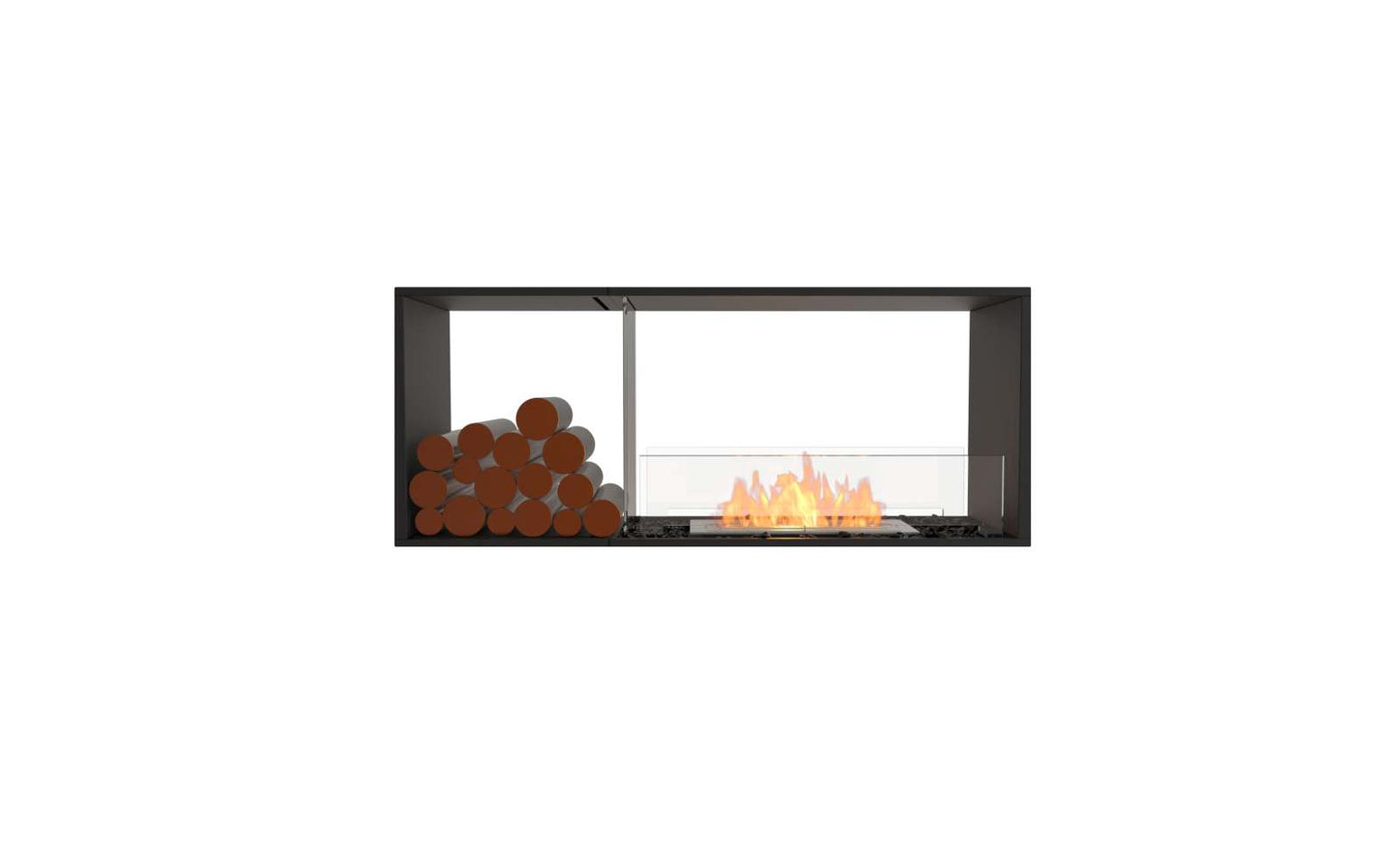 EcoSmart Flex Bioethanol Fireplace 50DB BX1 Double Sided Black