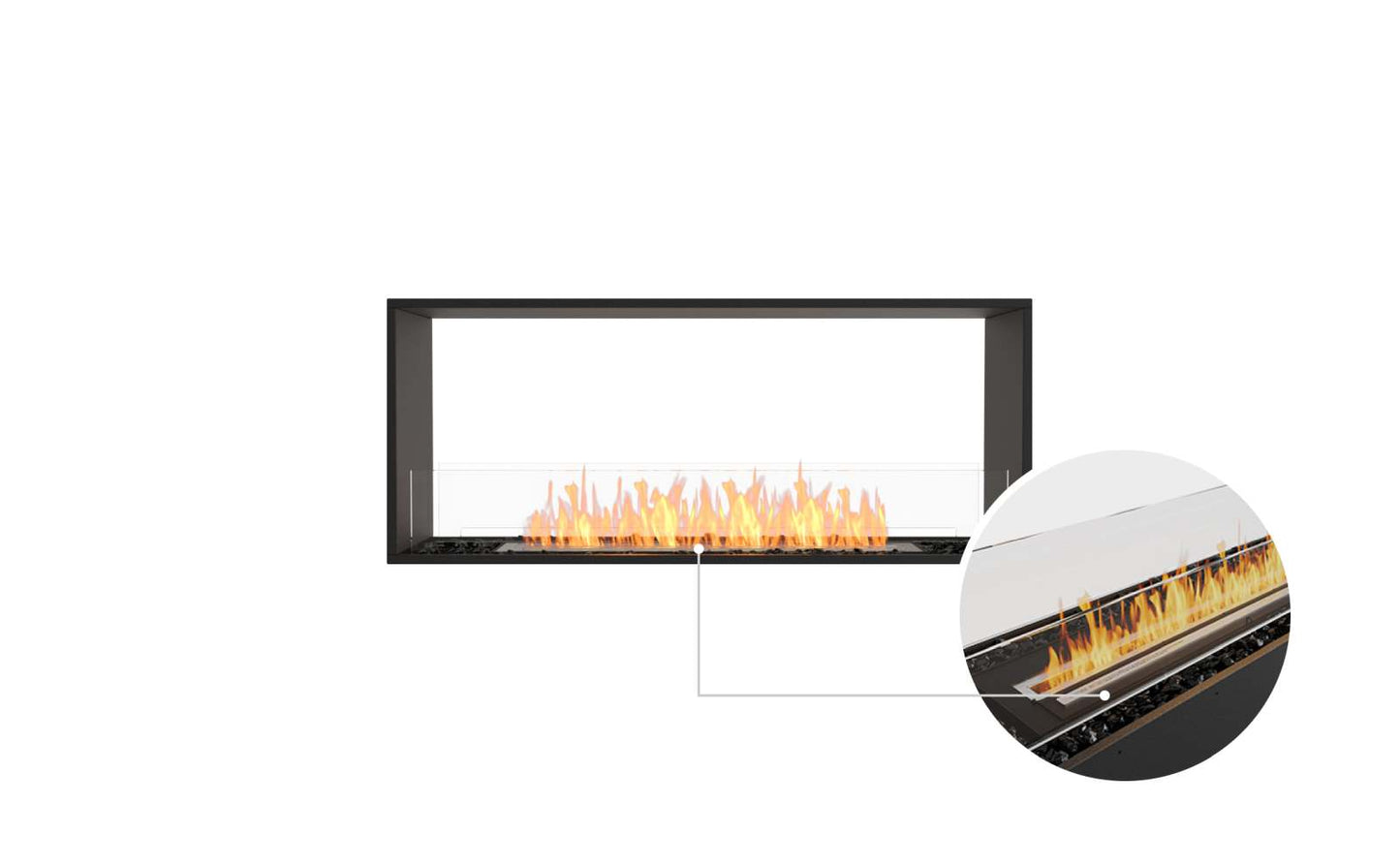 EcoSmart Flex Bioethanol Fireplace 50DB Double Sided Black