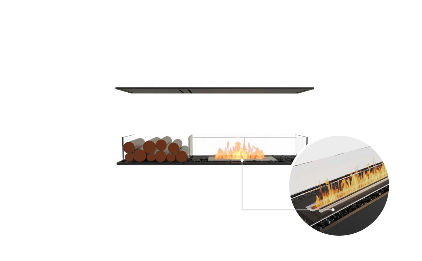 EcoSmart Flex Bioethanol Fireplace 50IL BX1 Island Black