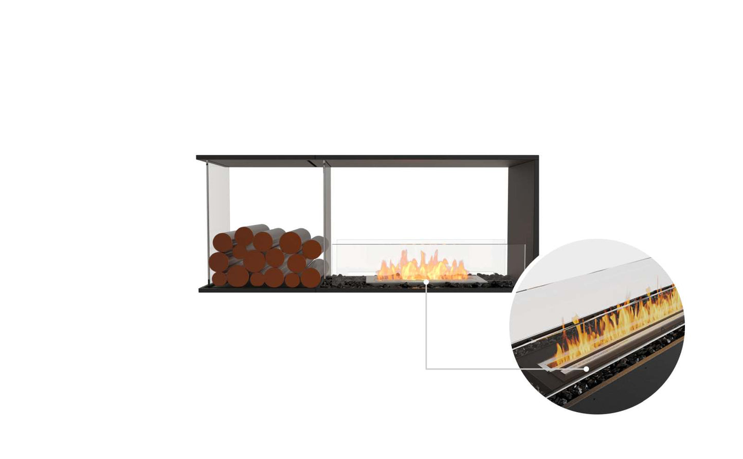 EcoSmart Flex Bioethanol Fireplace 50PN BXL Peninsula Black
