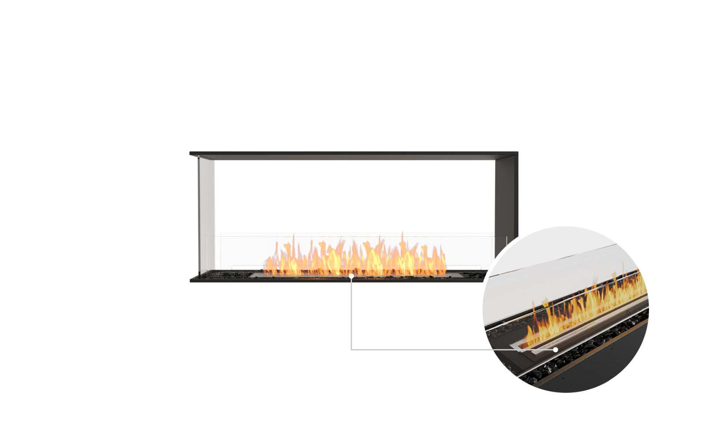 EcoSmart Flex Bioethanol Fireplace 50PN Peninsula Black