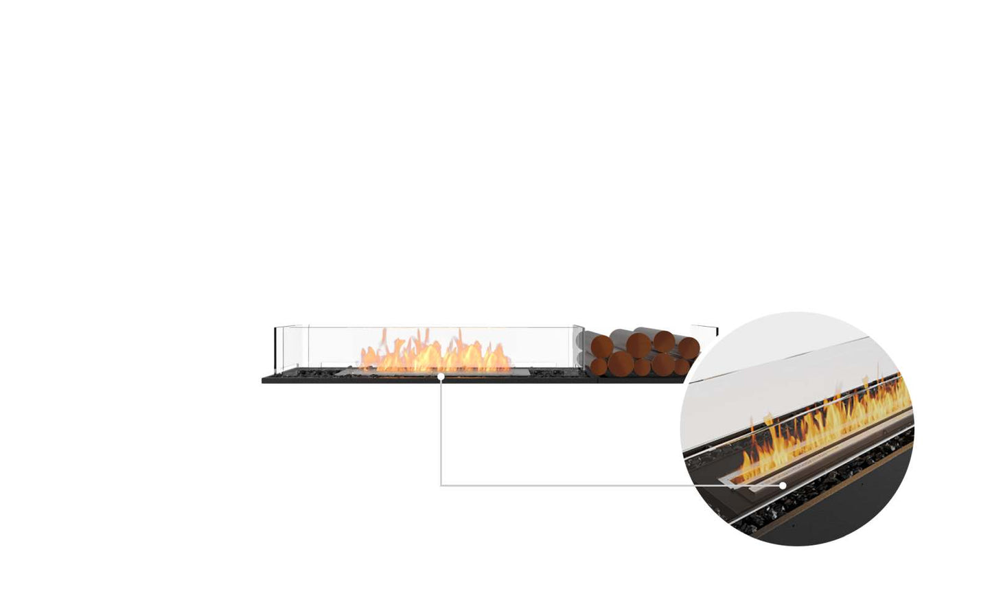 EcoSmart Flex Bioethanol Fireplace 60BN BX1 Bench Black