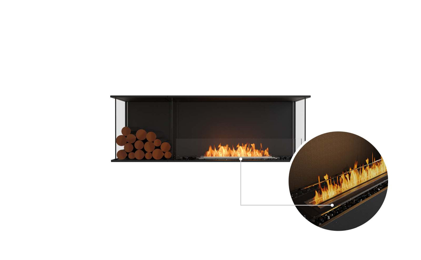 EcoSmart Flex Bioethanol Fireplace 60BY BXL Bay Black