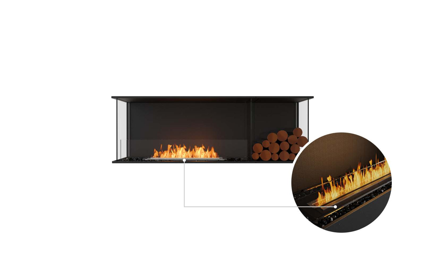 EcoSmart Flex Bioethanol Fireplace 60BY BXR Bay Black