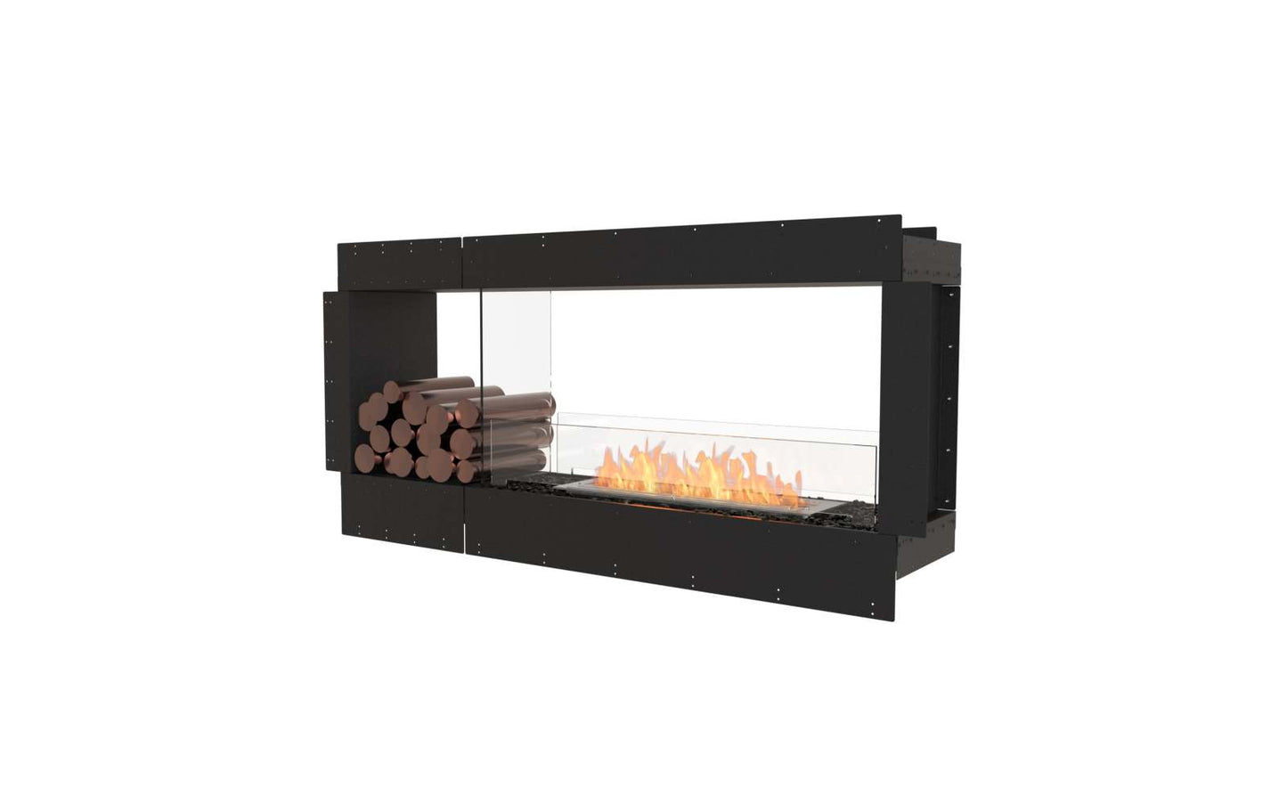 EcoSmart Flex Bioethanol Fireplace 60DB BX1 Double Sided Black