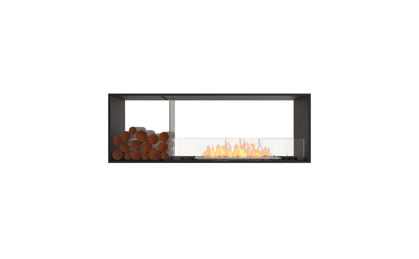 EcoSmart Flex Bioethanol Fireplace 60DB BX1 Double Sided Black