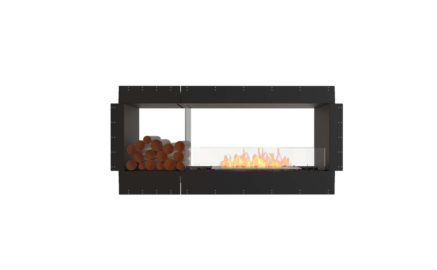 EcoSmart Flex Bioethanol Fireplace 60DB BX1 Double Sided Black