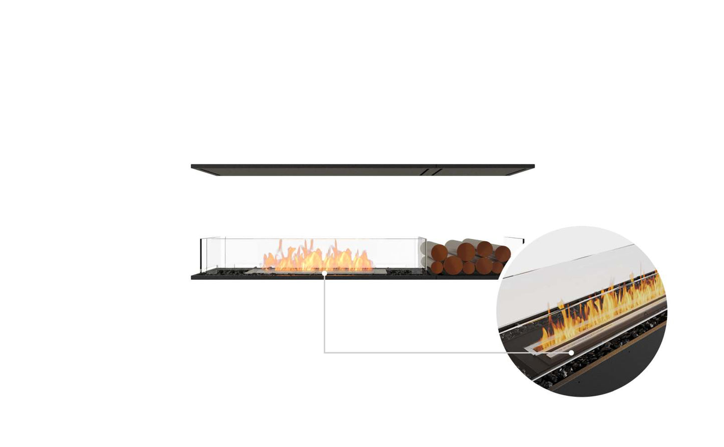 EcoSmart Flex Bioethanol Fireplace 60IL BX1 Island Black