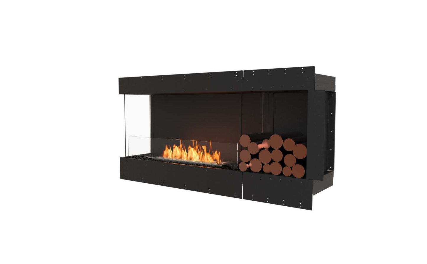 EcoSmart Flex Bioethanol Fireplace 60LC BXR Left Corner Black